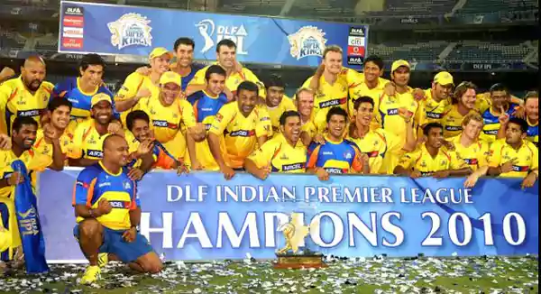 Image of Chennai Super Kings Winning Team from 2010