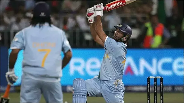 Yuvraj Singh Hitting a Six