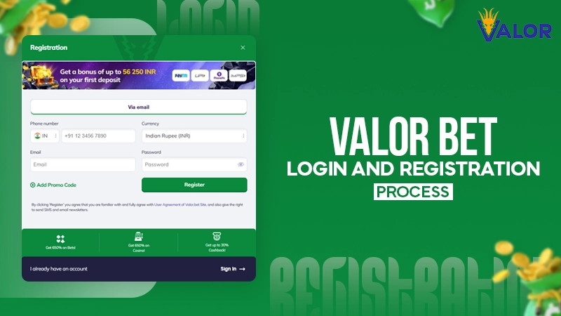 exploring valor bet login and registration process