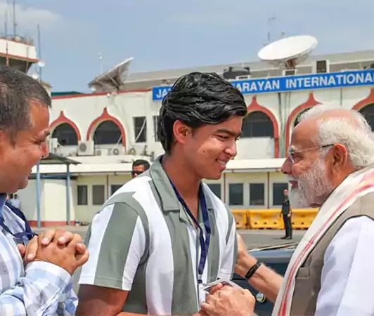 Vaibhav Suryavanshi with PM Narendra Modi