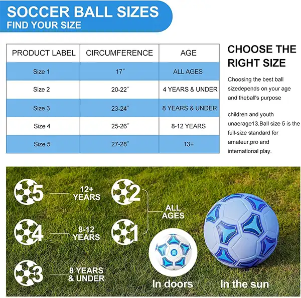 Soccer ball size chart 