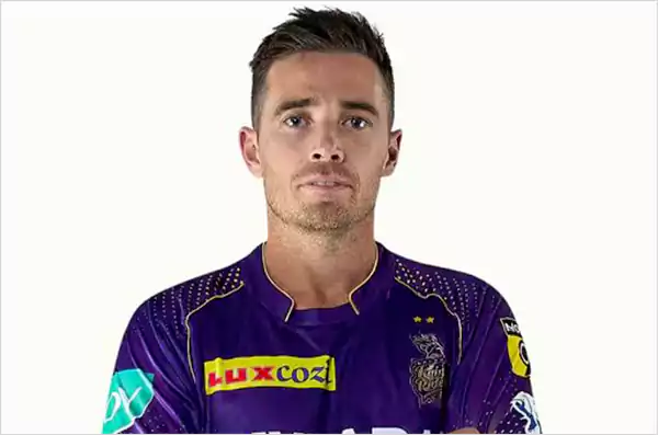 New Zealand fast bowler in a purple cricket jersey front facing portrait known for swing bowling in international cricket