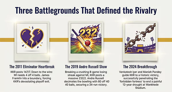 Most Memorable Matches between KKR and MI